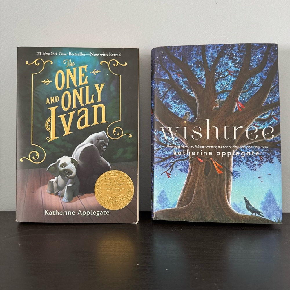 2 book set: The One and Only Ivan & Wishtree by Katherine Applegate